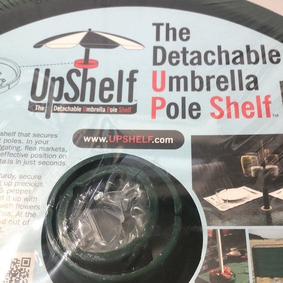 NWT Detachable Umbrella Pole Shelf Green Condiment Holder Patio Beach BBQ NEW - Picture 5 of 11